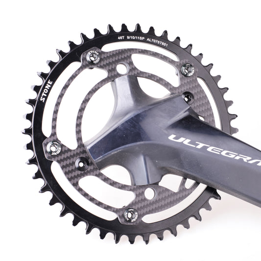 Stone 1x Narrow Wide Carbon Chainring 110 BCD 4 Bolt